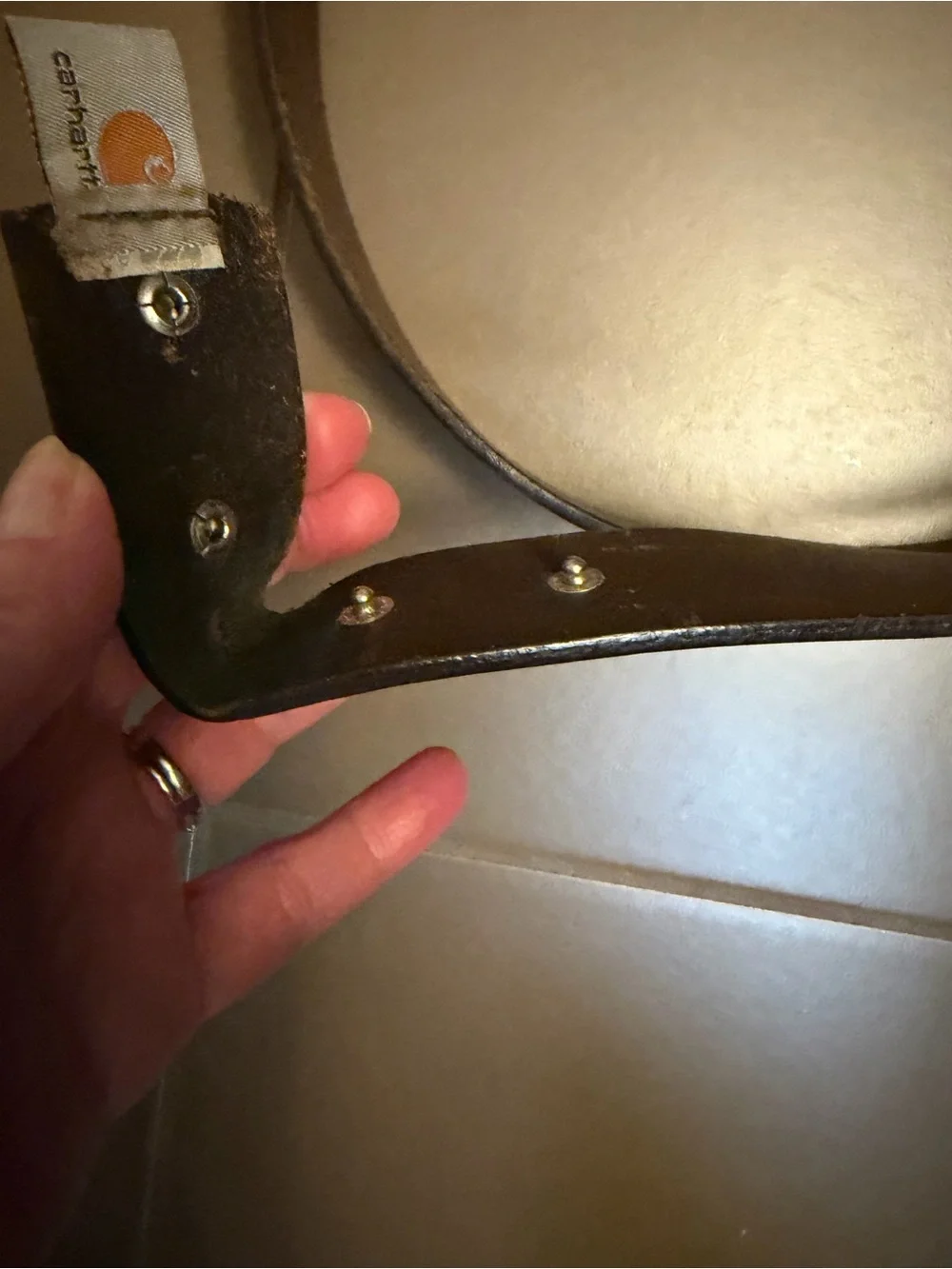 CARHARTT Journeyman Brown Genuine Italian Leather Belt 2201 Mens 44 Work Casual
